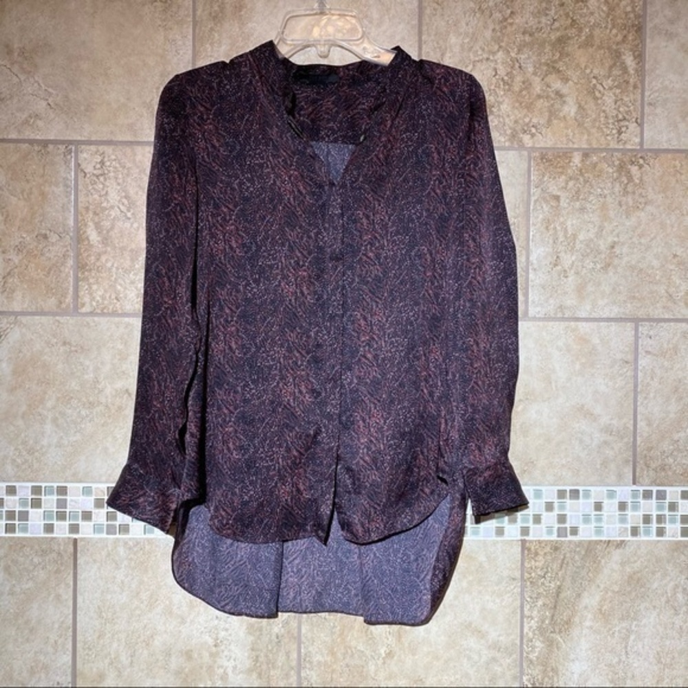The Row Sheer Long Sleeve Button Down Blouse RARE